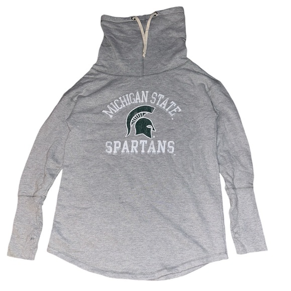 Original Retro Brand Michigan State Spartans Funnel Neck Pullover Sweatshirt - Picture 3 of 6